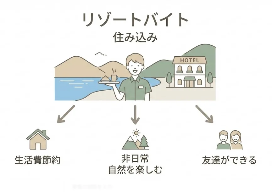 リゾートバイトとは 住み込み