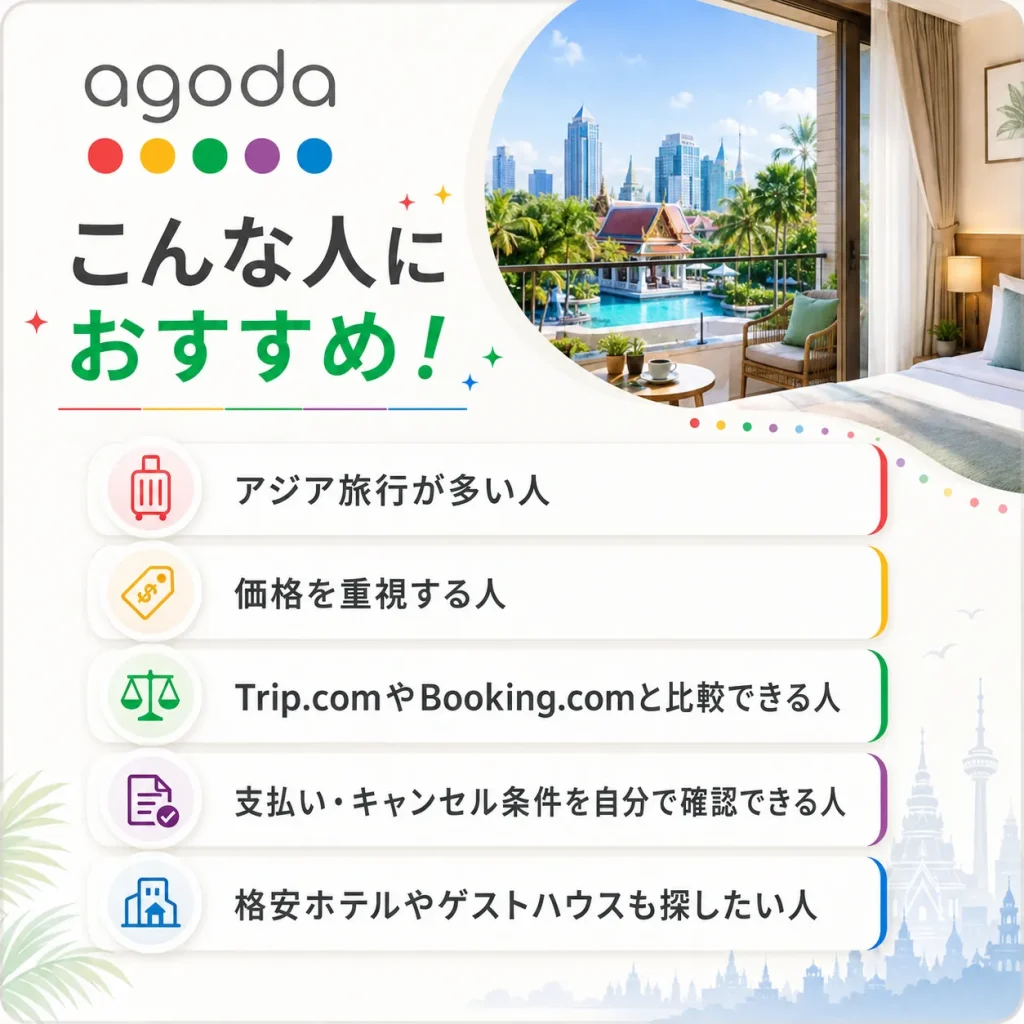 agoda　おすすめな人