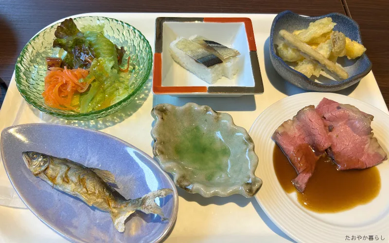 夕食盛り付け