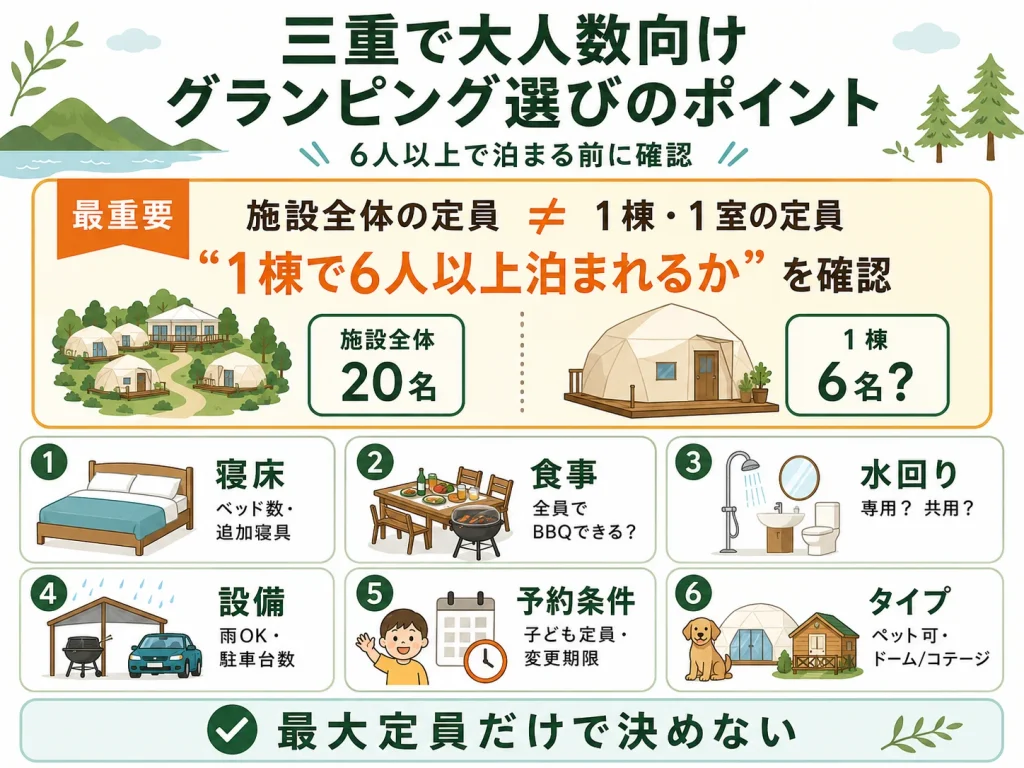 三重で大人数向けのグランピングを選ぶポイント