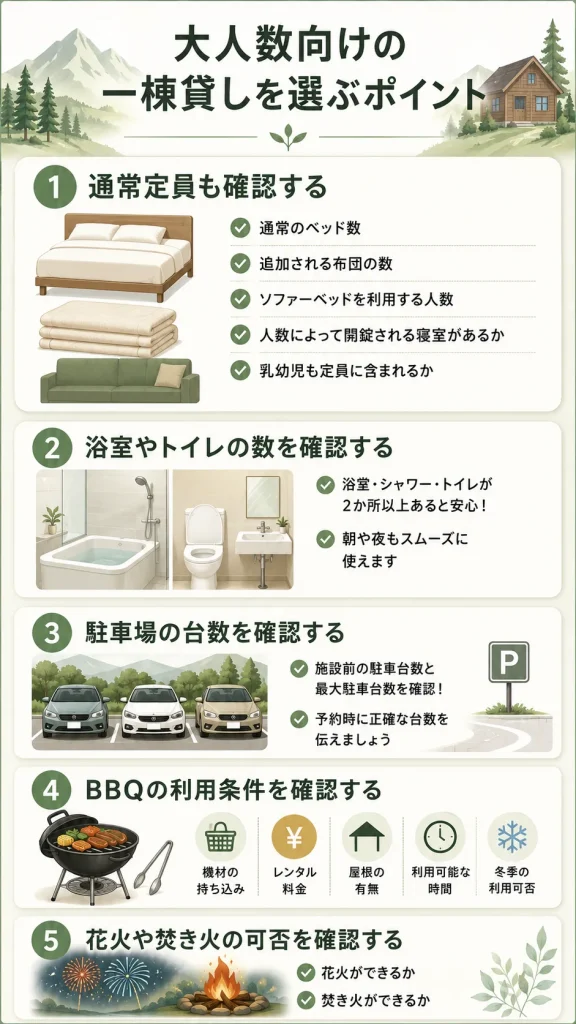 大人数向けの一棟貸しを選ぶポイント