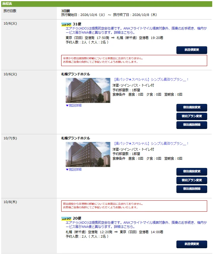 楽パック 検証 予約