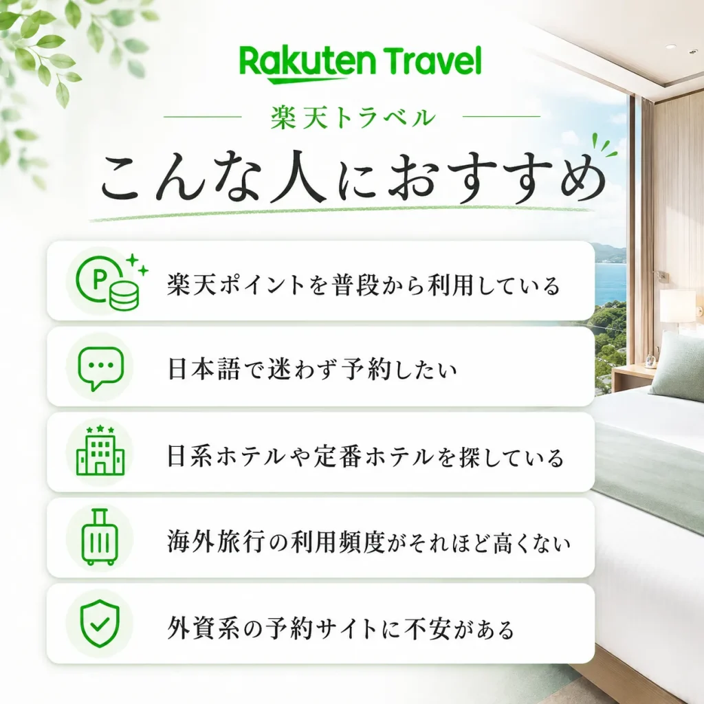 楽天トラベル　おすすめな人