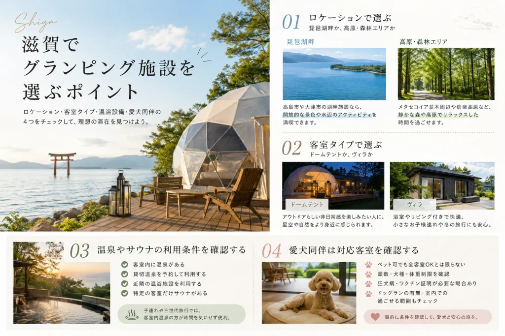 滋賀でグランピング施設を選ぶポイント
